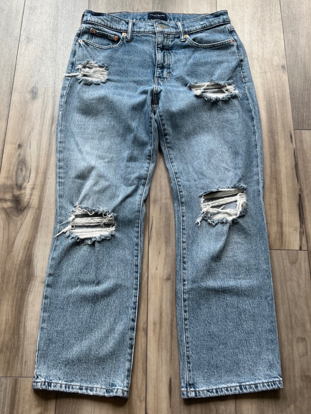 Lucky brand Zoe Straight high rise Distressed Blue Women’s Jeans L Size 10/30R